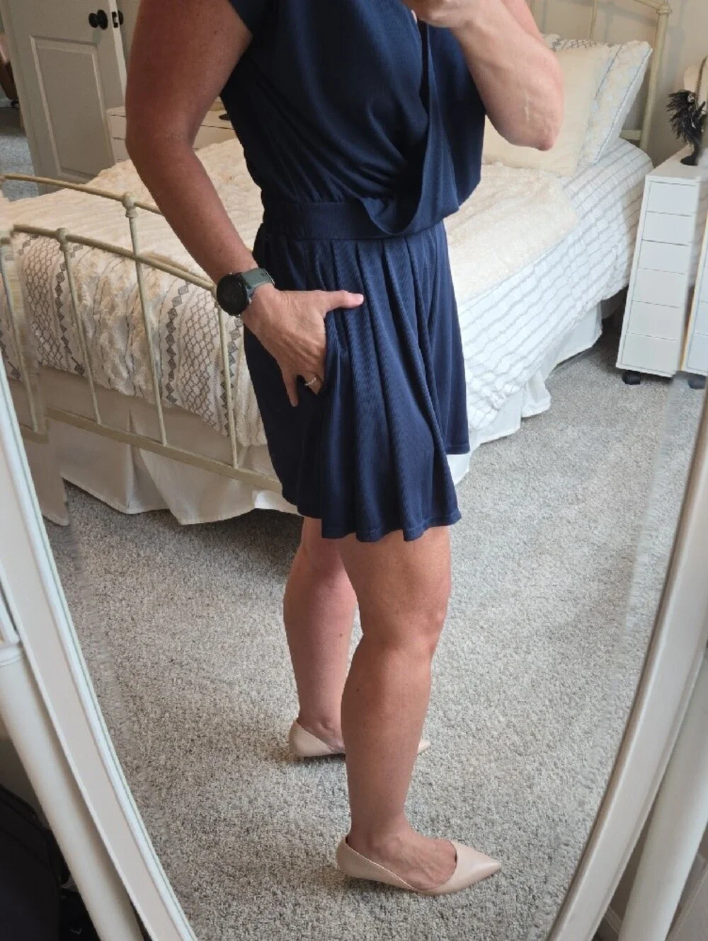 HALARA Navy Flowy Romper